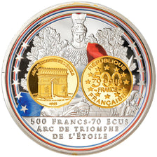 Frankrijk, Medaille, Adieu au Franc, 500 Francs Arc de Triomphe de l'Etoile