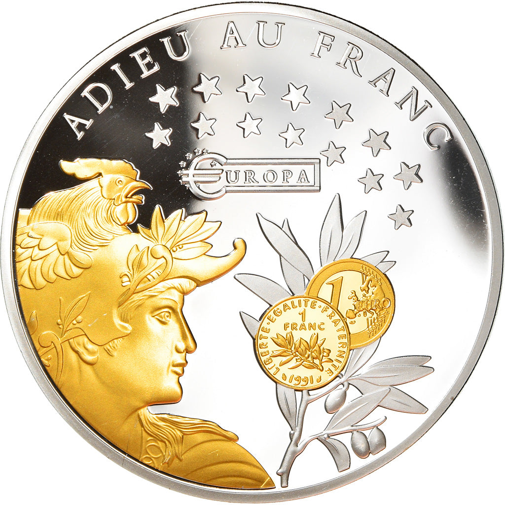 Frankrijk, Medaille, Adieu au Franc, 500 Francs Arc de Triomphe de l'Etoile