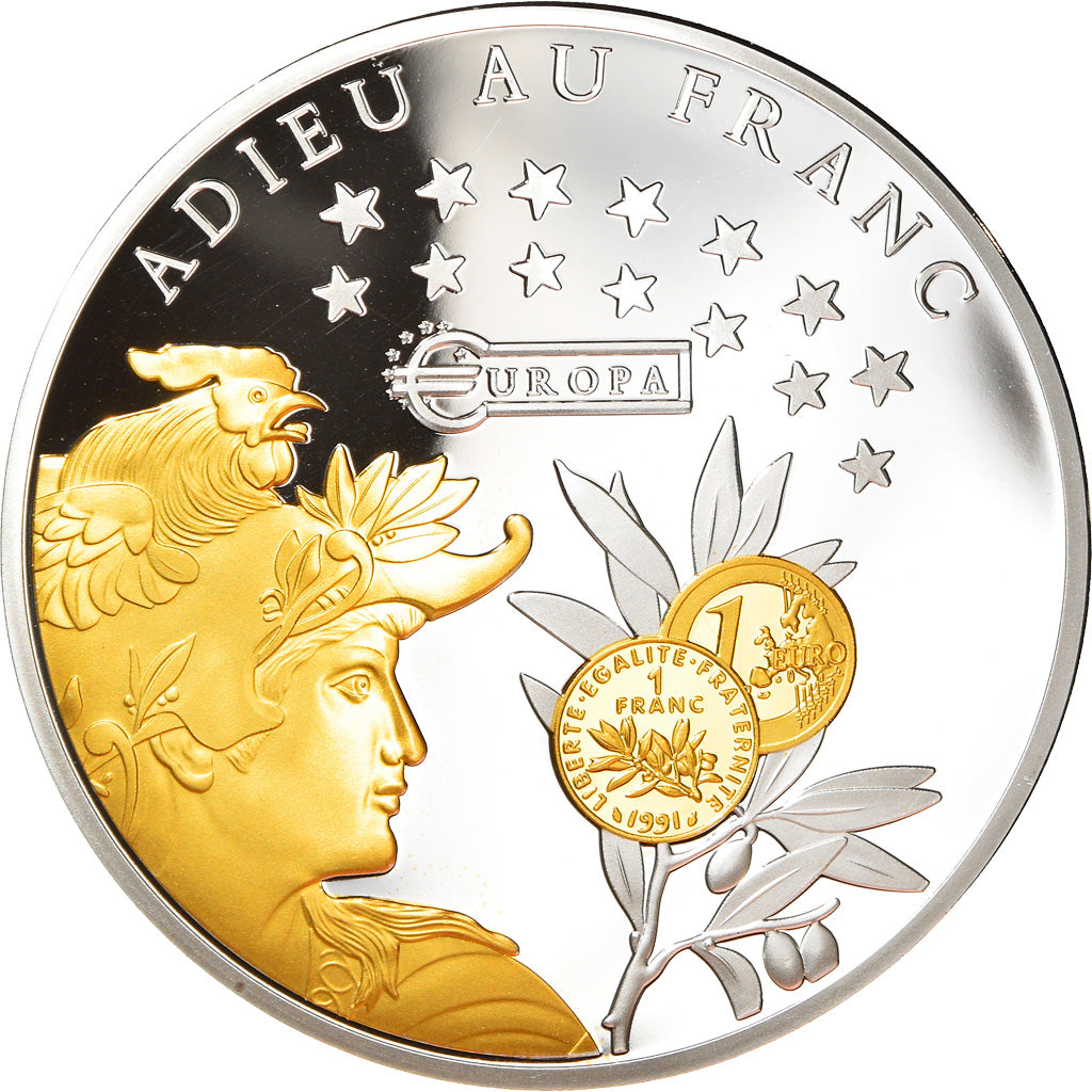 France, Medal, 10 ans d'adieu au Franc, Liberté, Égalité, Fraternité