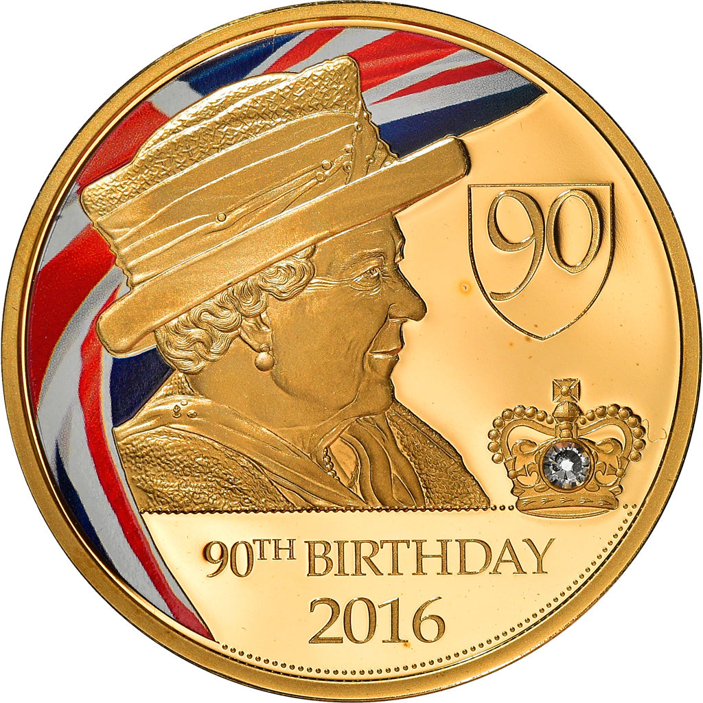 Regno Unito, medaglia, Queen Elisabeth II, 90th Birthday, Politics, 2016, FDC