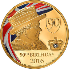 Regno Unito, medaglia, Queen Elisabeth II, 90th Birthday, Politics, 2016, FDC