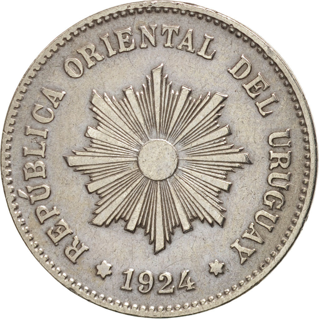 Uruguay, 5 Centesimos, 1924, Uruguay Mint, Poissy, France, EF(40-45), KM 21