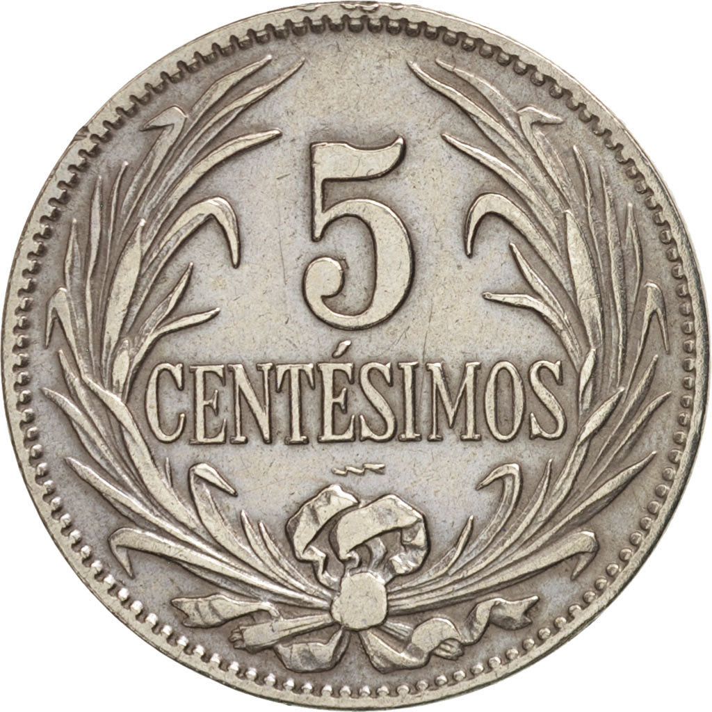 Uruguay, 5 Centesimos, 1924, Uruguay Mint, Poissy, France, EF(40-45), KM 21