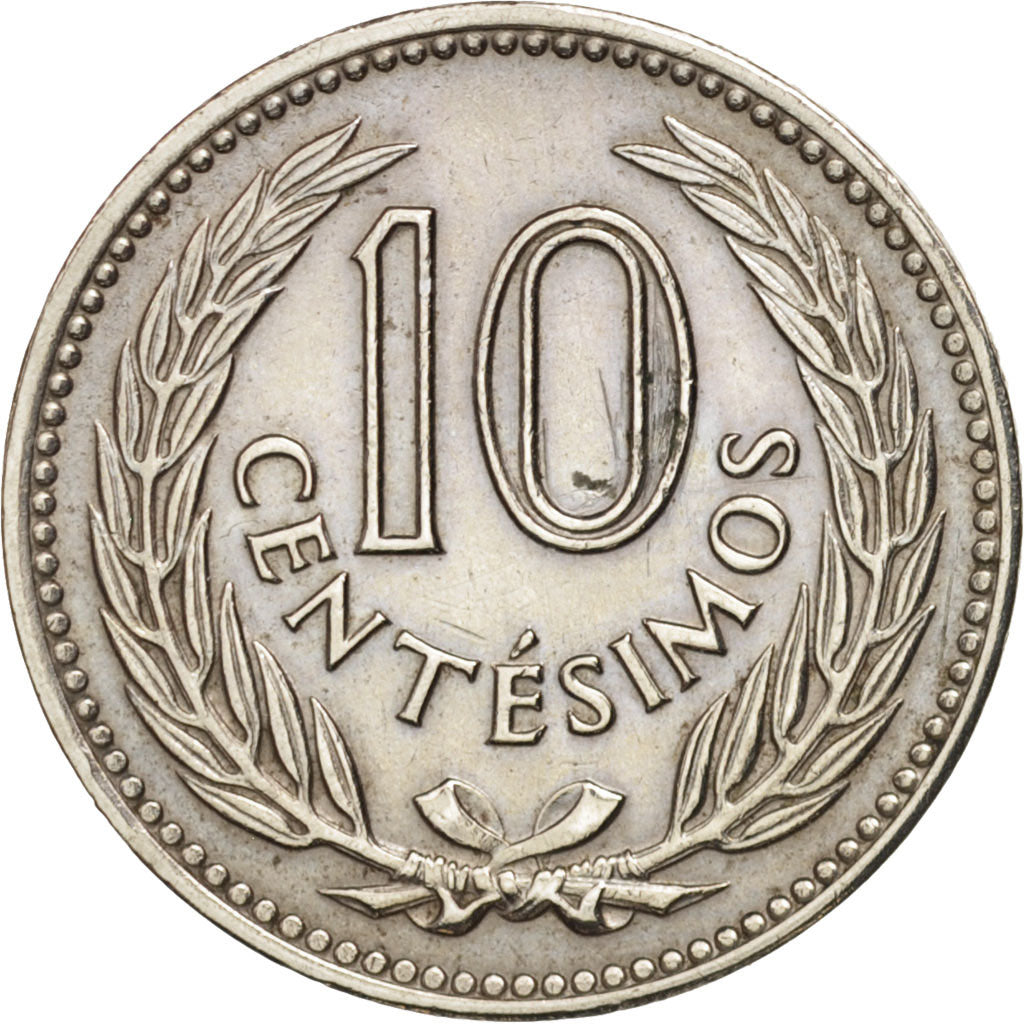 Uruguay, 10 Centesimos, 1953, EF(40-45), Copper-nickel, KM:35