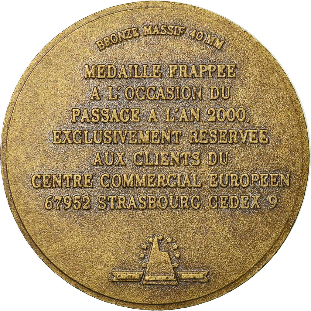 Frankreich, Medaille, Strasbourg, Passage à l'An 2000, 2000, UNZ, Bronze