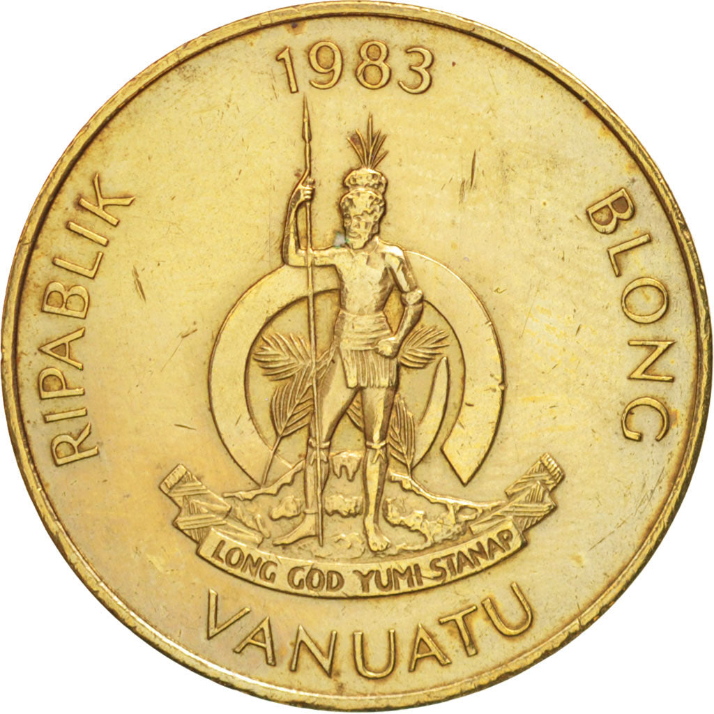 Vanuatu, 5 Vatu, 1983, British Royal Mint, EF(40-45), Nickel-brass, KM:5