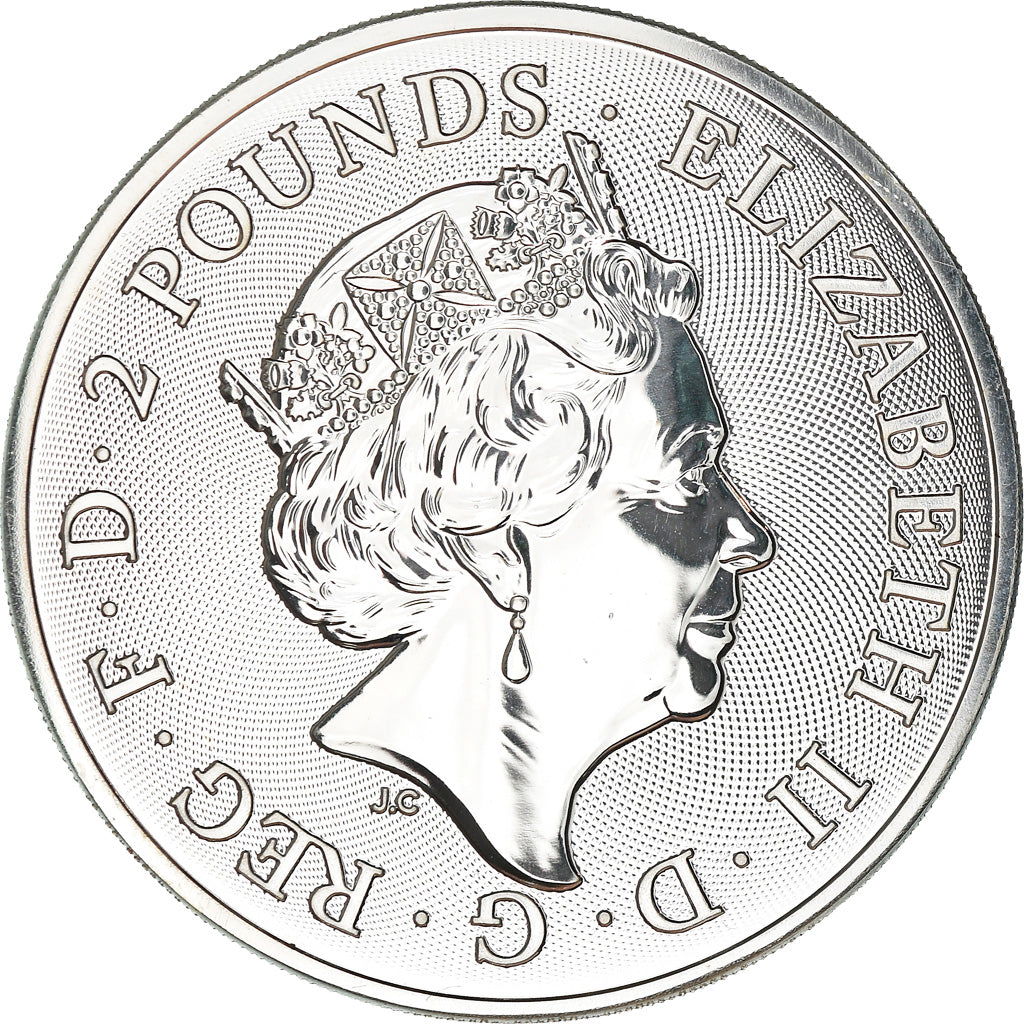 Coin, Great Britain, Année du Rat, 2 Pounds - 1 Oz, 2020, MS(65-70), Silver