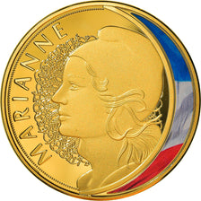 France, Medal, Les Emblèmes Français, La Marianne, MS(65-70), Copper Gilt