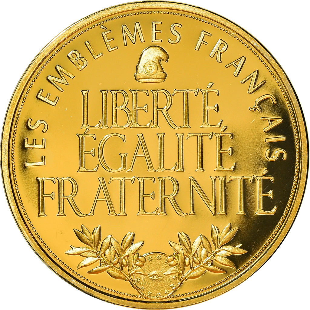 France, Medal, Les Emblèmes Français, La Marianne, MS(65-70), Copper Gilt
