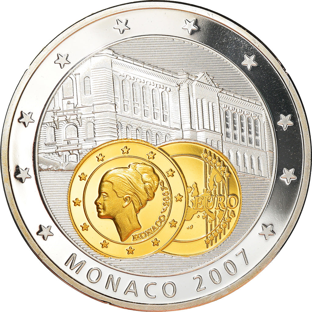 France, Medal, Europe, Monaco, 2007, MS(65-70), Copper Plated Silver