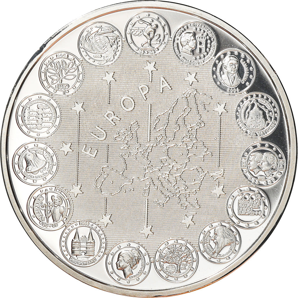 France, Medal, Europe, Monaco, 2007, MS(65-70), Copper Plated Silver
