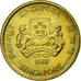 Coin, Singapore, 5 Cents, 1988, British Royal Mint, MS(64), Aluminum-Bronze