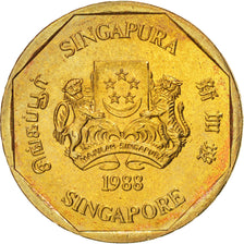 Singapore, Dollar, 1988, British Royal Mint, MS(63), Aluminum-Bronze, KM:54b