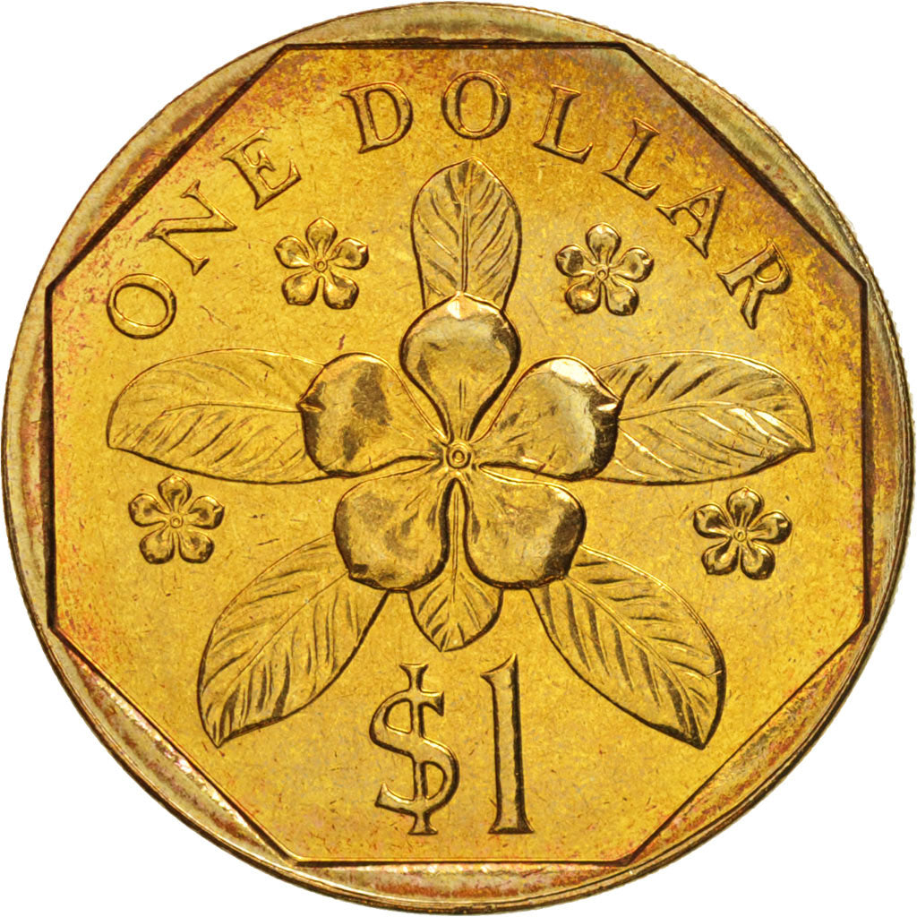 Singapore, Dollar, 1988, British Royal Mint, MS(63), Aluminum-Bronze, KM:54b