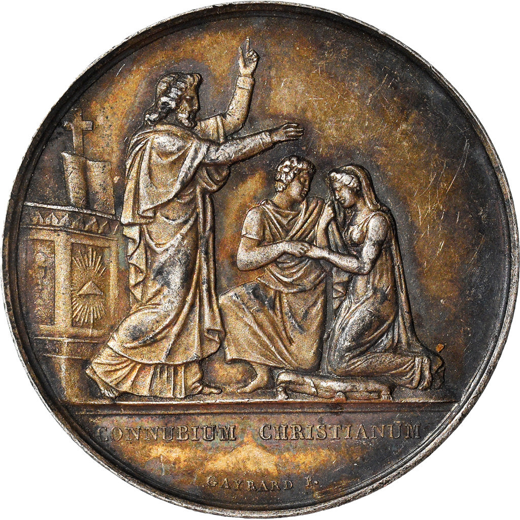 France, Medal, Noces, Mariage, Religion, Religions & beliefs, 1854, Gayrard