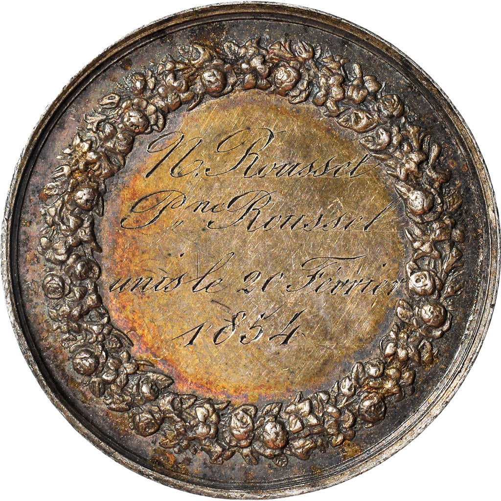 France, Medal, Noces, Mariage, Religion, Religions & beliefs, 1854, Gayrard