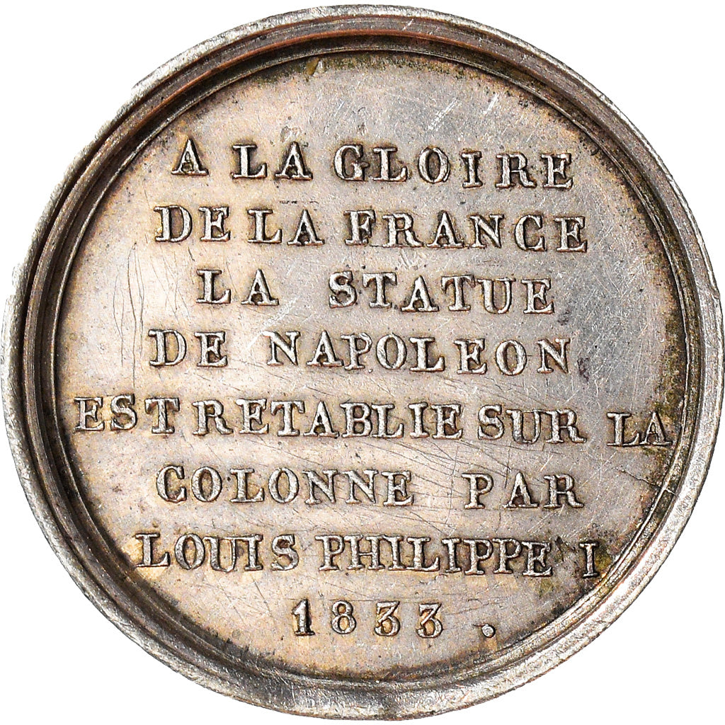 France, Token, Restauration de la statue de Napoléon par Louis-Philippe, 1833