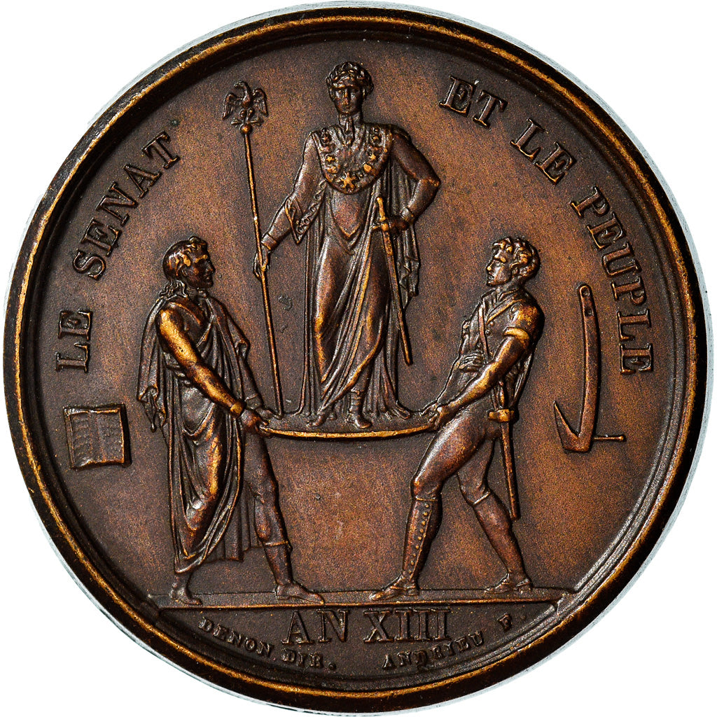 France, Medal, Napoléon Ier, Le Sénat et le Peuple, History, Denon / Andrieu