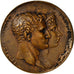 France, Médaille, Joseph Bonaparte et Julie Clary, History, TB+, Cuivre