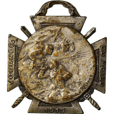 France, Journée du poilu, WAR, Medal, 1915, Very Good Quality, Silvered bronze