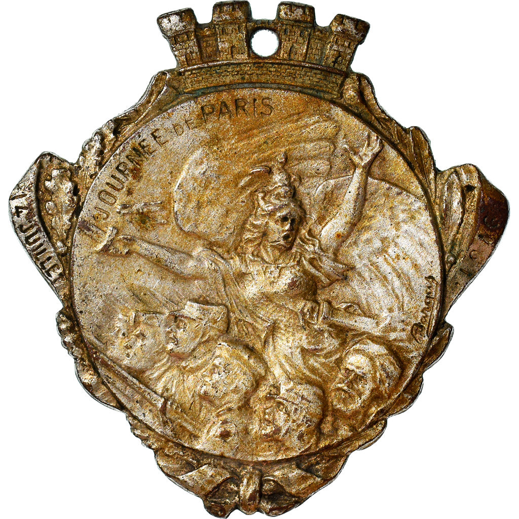 Frankrijk, Journée de Paris du 14 juillet 1916, WAR, Medaille, 1916, Heel goede