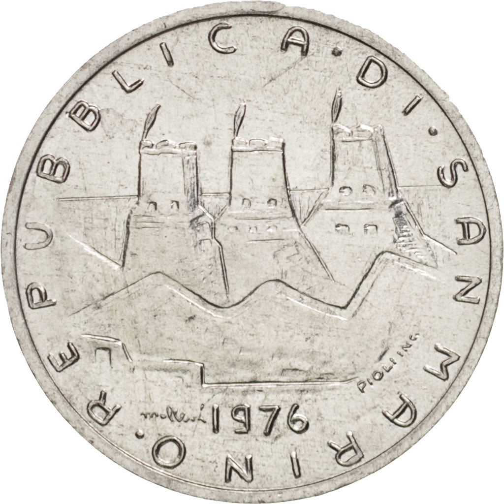San Marino, Lira, 1976, MS(63), Aluminum, KM:51