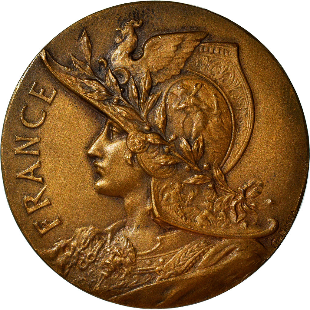 France, Medal, Marianne Casquée, France, Arts & Culture, Marey, AU(55-58)