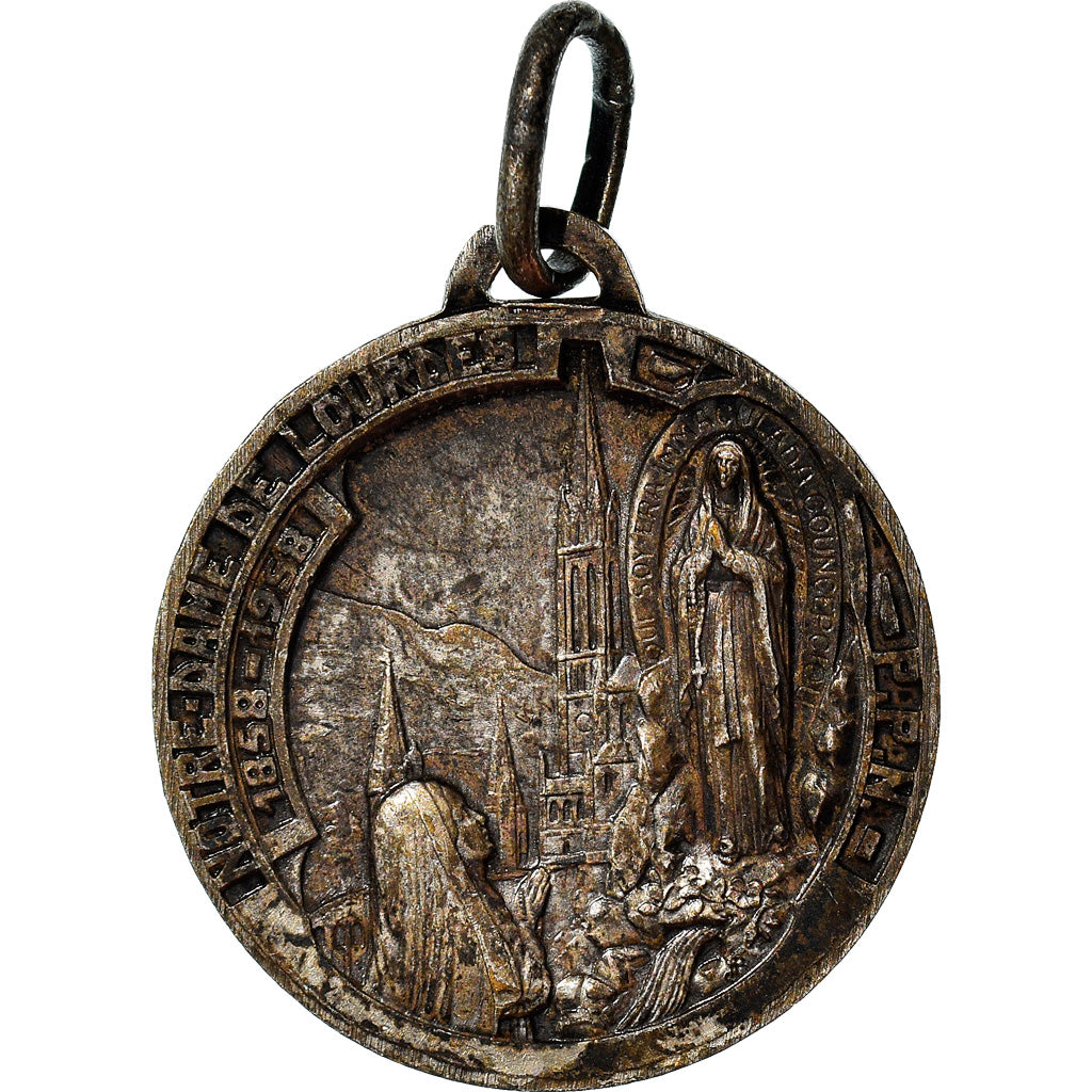 France, Medal, Notre Dame de Lourdes, Religions & beliefs, 1958, AU(50-53)