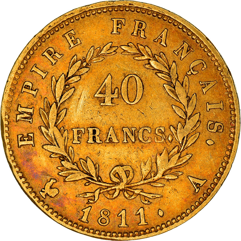 Moneta, Francja, Napoléon I, 40 Francs, 1811, Paris, EF(40-45), Złoto