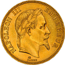 Coin, France, Napoleon III, Napoléon III, 100 Francs, 1869, Paris, AU(55-58)