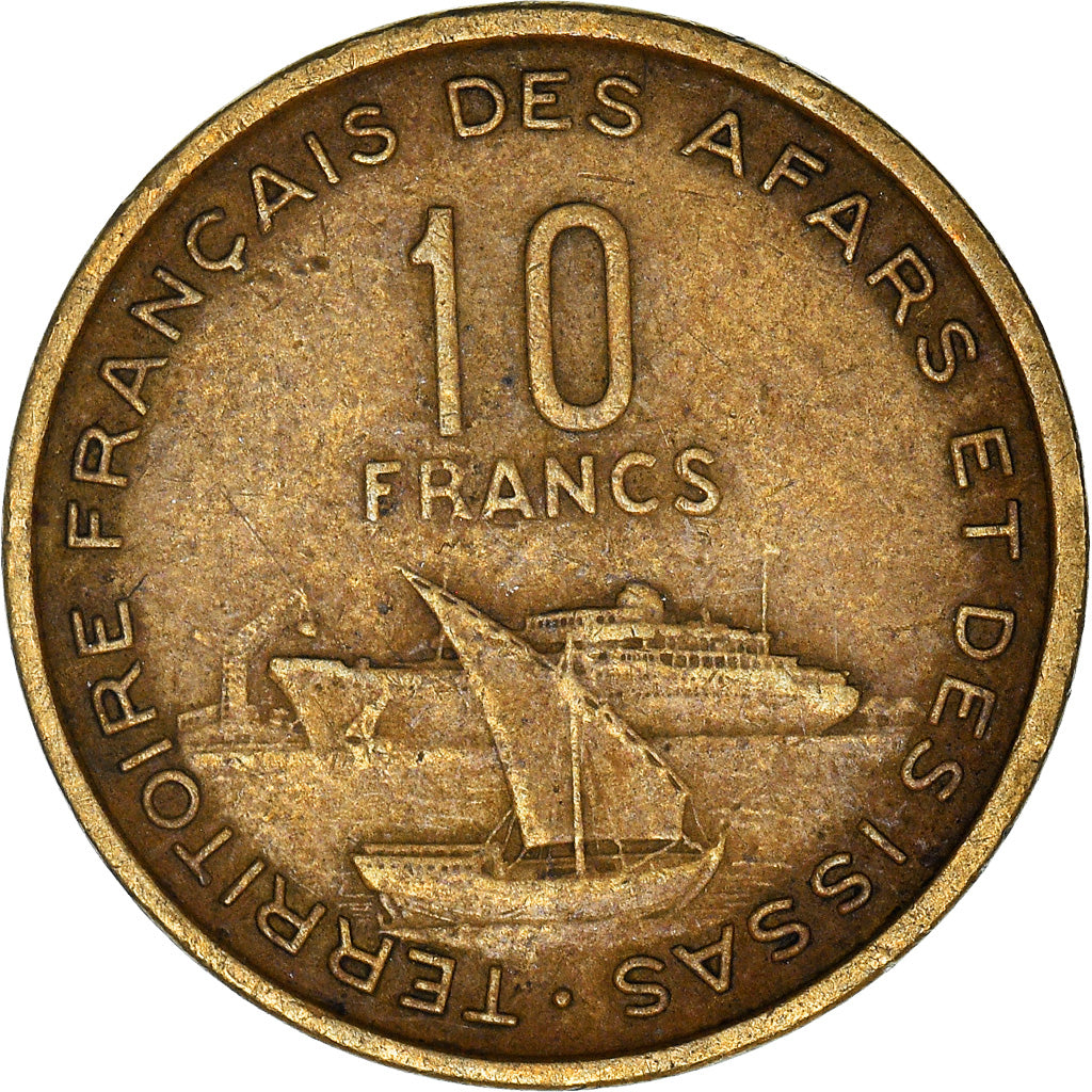 Coin, FRENCH AFARS & ISSAS, 10 Francs, 1970, Paris, EF(40-45), Aluminum-Bronze
