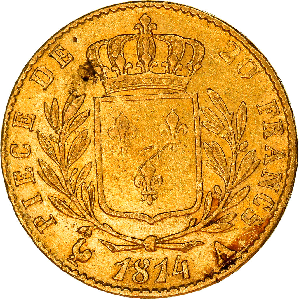 Münze, Frankreich, Louis XVIII, Louis XVIII, 20 Francs, 1814, Paris, SS, Gold