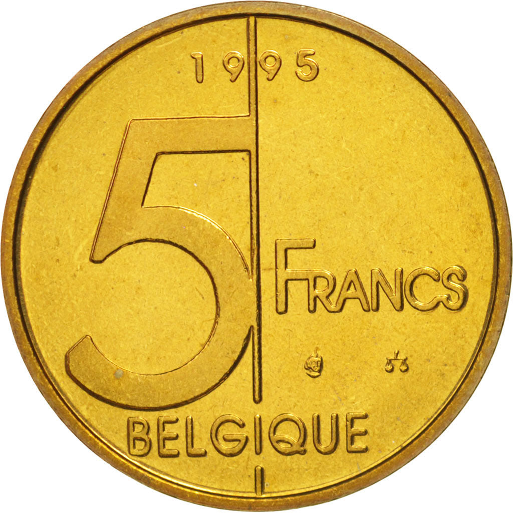 Belgium, Albert II, 5 Francs, 5 Frank, 1995, Brussels, MS(63), KM 189