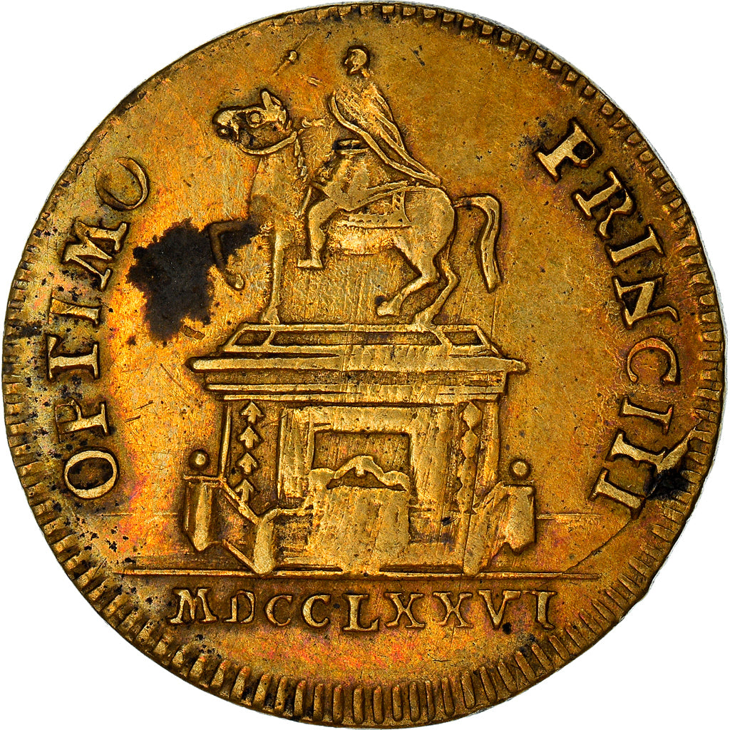 France, Token, Louis XVI, Optimo Principi, History, 1776, VF(30-35), Brass