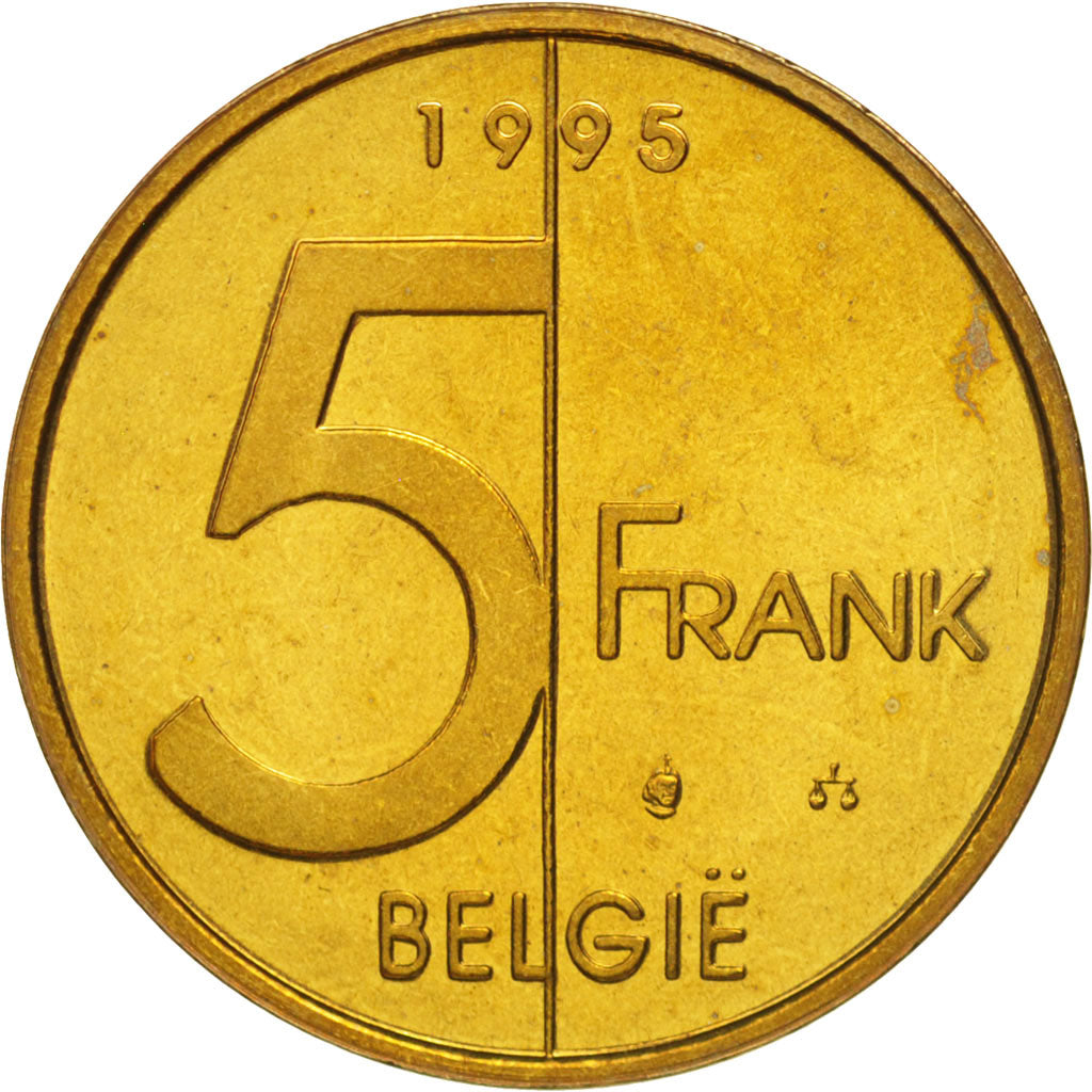 Belgium, Albert II, 5 Francs, 5 Frank, 1995, Brussels, MS(63), KM 190