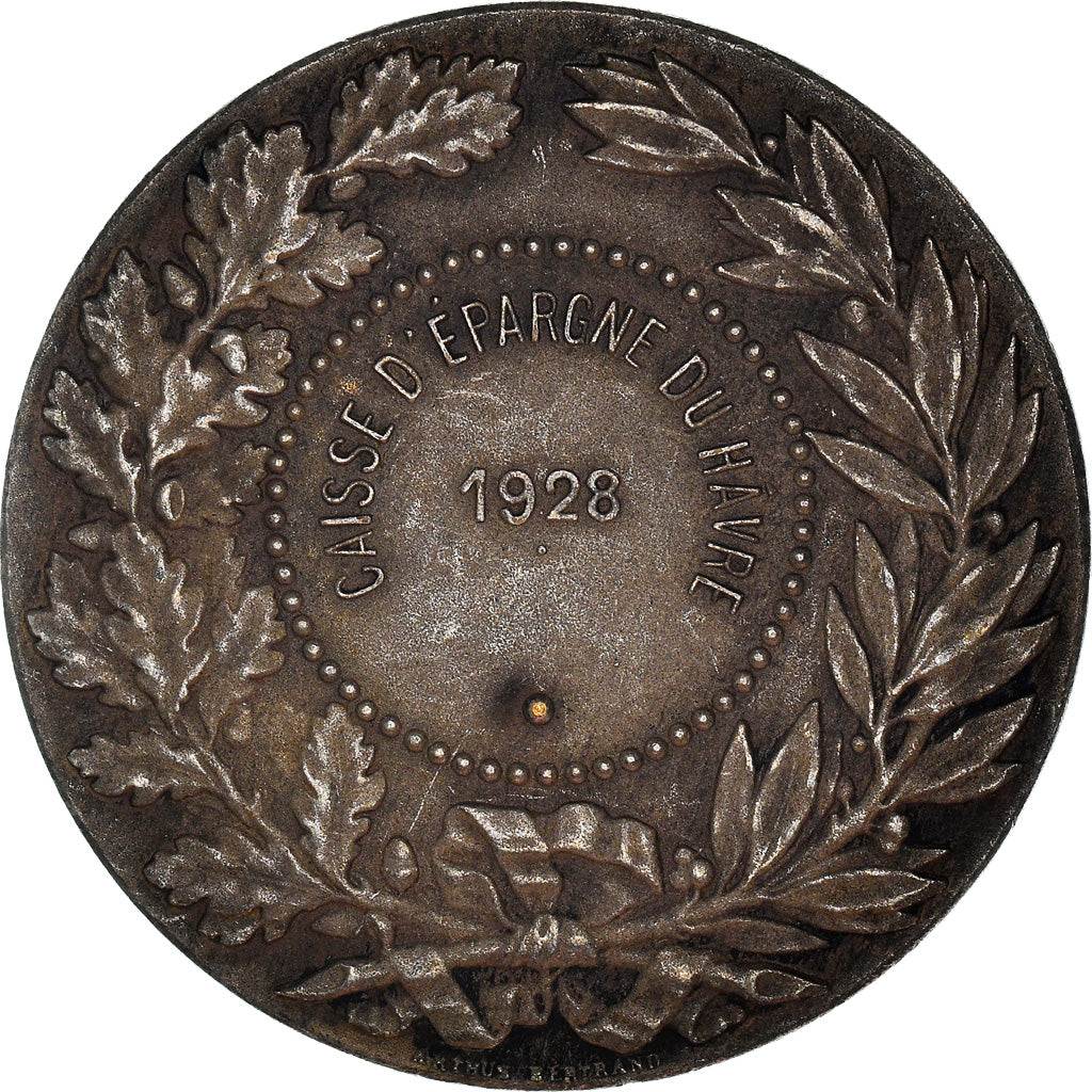 France, Médaille, Banque, Caisse d'Epargne du Havre, 1928, Lamourdedieu, TTB+