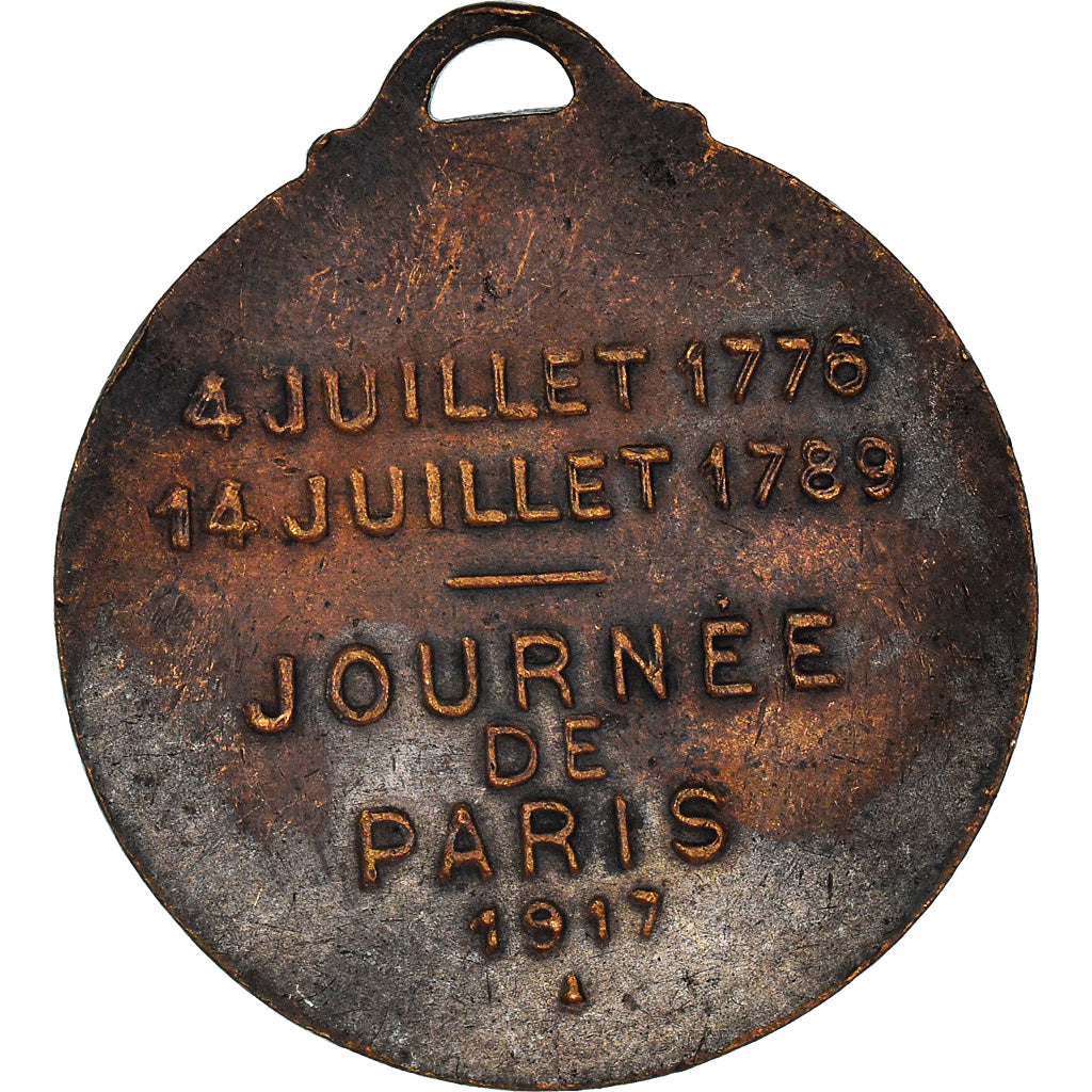 Francia, medalla, Journée de Paris, 1917, Washington and Lafayette, History