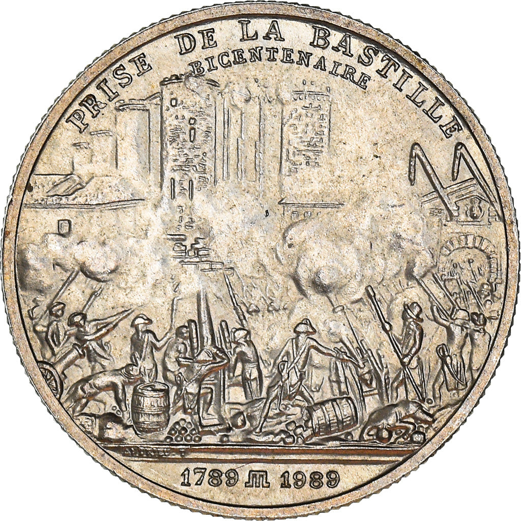 França, Medal, Révolution Française, Prise de la Bastille, História, 1980