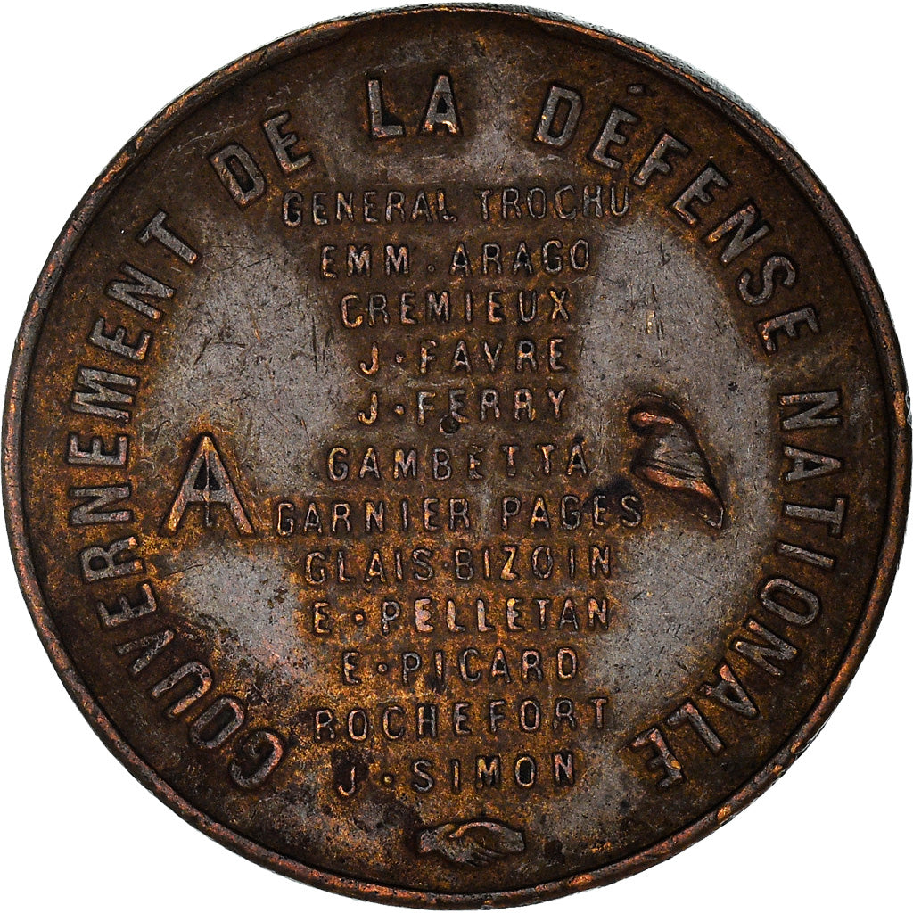 France, Medal, Gouvernement de la Défense Nationale, Politics, Society, War
