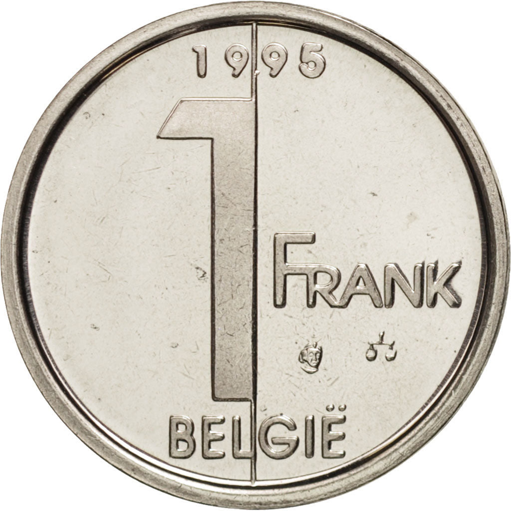 Belgium, Albert II, Franc, 1995, MS(63), Nickel Plated Iron, KM:188