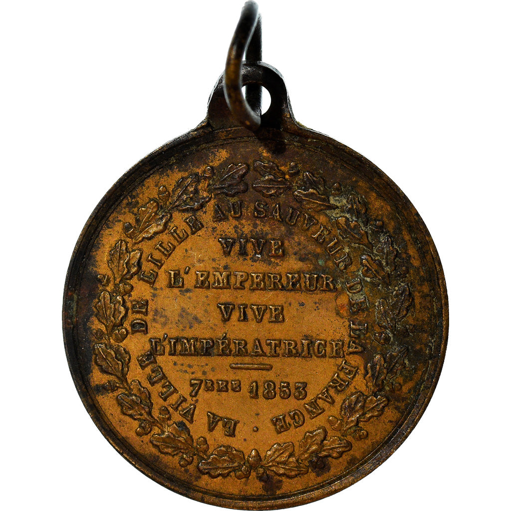 Francja, Medal, La Ville de Lille à Napoléon III, Historia, 1853, Robineau