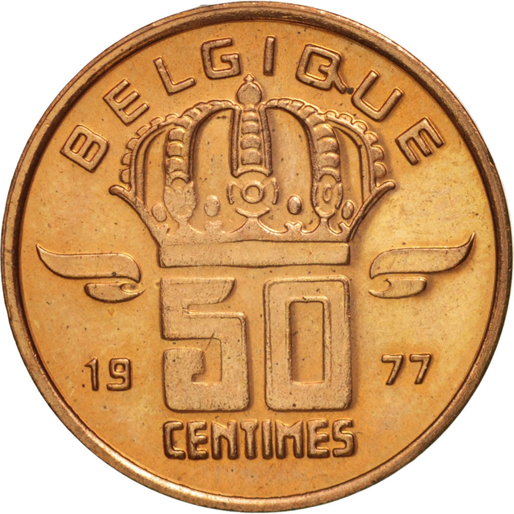 Coin, Belgium, Baudouin I, 50 Centimes, 1977, MS(63), Bronze, KM:148.1