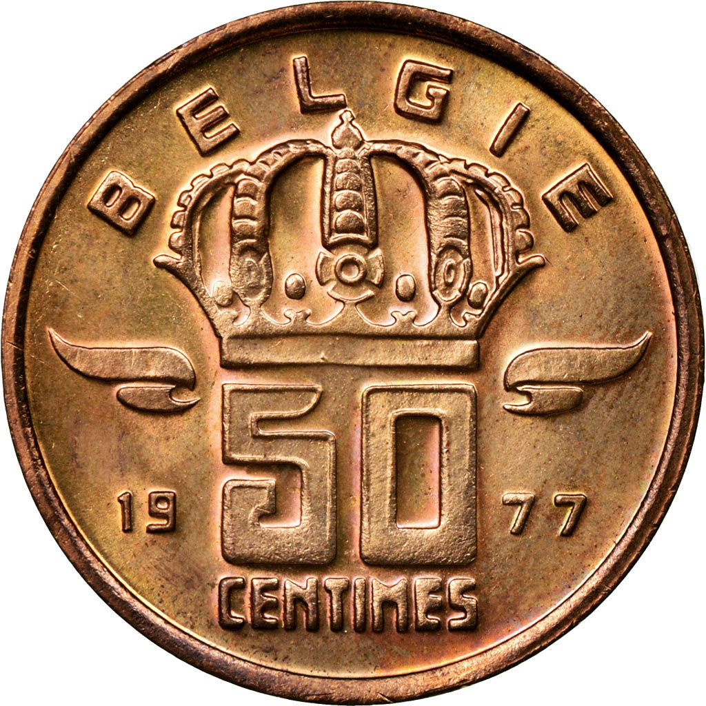 Coin, Belgium, Baudouin I, 50 Centimes, 1977, MS(63), Bronze, KM:149.1
