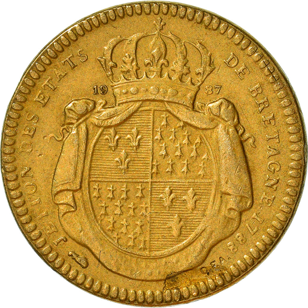 Frankreich, Token, Louis XVI, États de Bretagne, Rennes, History, Restrike, VZ