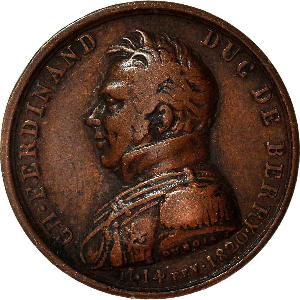 France, Medal, Mort de Charles Ferdinand, Duc de Berry, History, 1820, Dubois