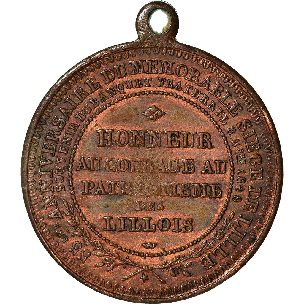 France, Medal, French Second Republic, 55ème Anniversaire du Siège de Lille