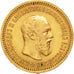 Russia, Alexander III, 5 Roubles, 1889, St. Petersburg, EF(40-45), Gold, KM:42