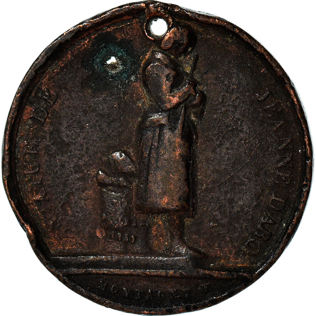France, Medal, Marie D'Orléans, Jeanne d'Arc, History, VG(8-10), Copper
