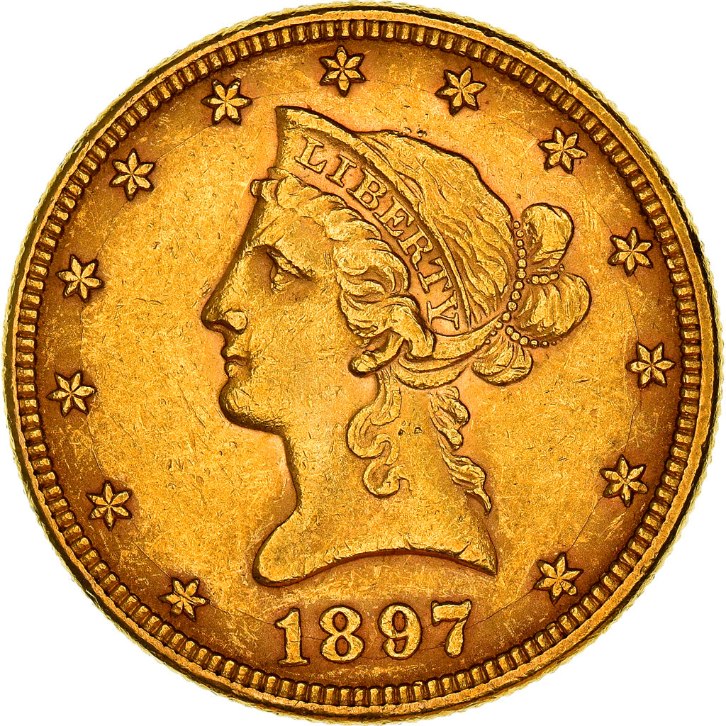 Coin, United States, Coronet Head, $10, Eagle, 1897, U.S. Mint, Philadelphia