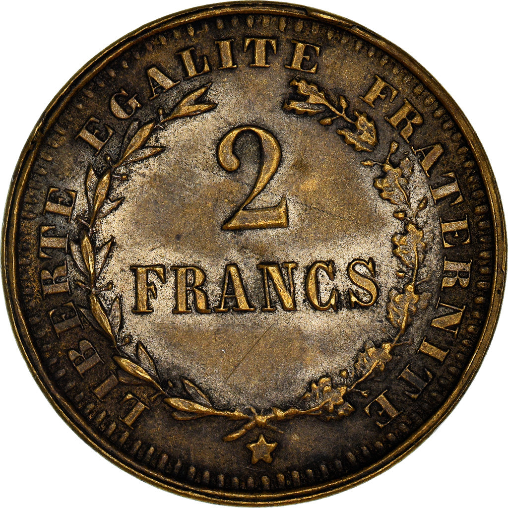 Frankreich, Token, Jeu, 2 Francs, Cartaux, SS, Covered copper